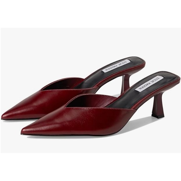 Steve Madden Shoes - Steve Madden Women Dark Red Pointed Toe Heeled Mules Heels Sexy Womens 10 NIB